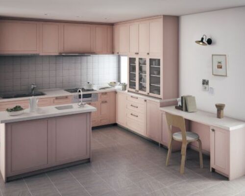 Ｌ型 壁付け＋アイランドプラン1