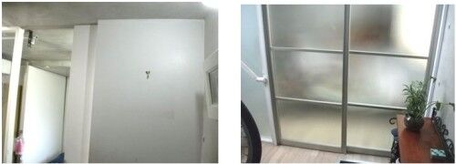 幅が広く、壁のような造作建具（引戸）　　　　　　開閉スムーズなスクリーンウォール