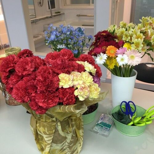 ミニ花束体験コーナー